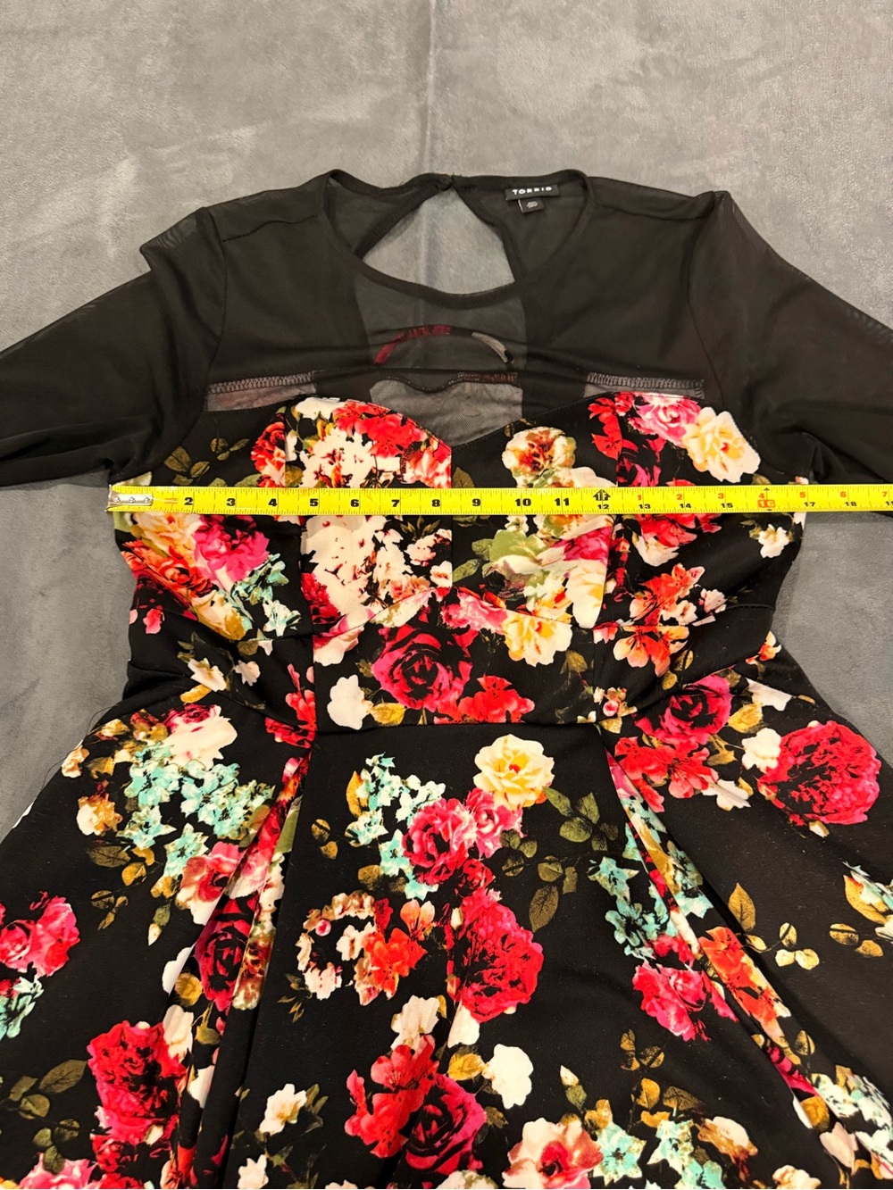 torrid Black Floral Fit-and-Flare Midi Dress - Picture 6 of 9